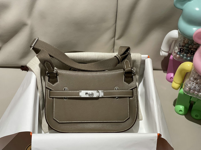 Hermes Swift Leather Mini Jypsiere Bag Gri Elephant HJ0730