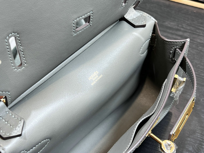 Hermes Swift Leather Mini Jypsiere Bag Gris Meyer HJ0730