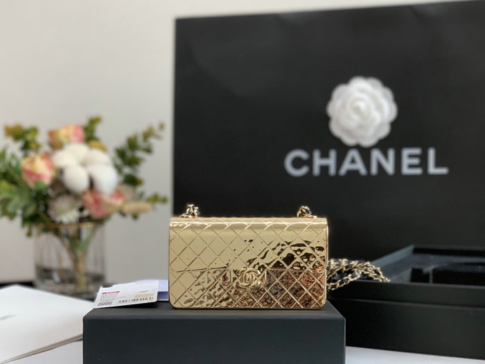 Mini Chanel Evening Bag Gold A99139
