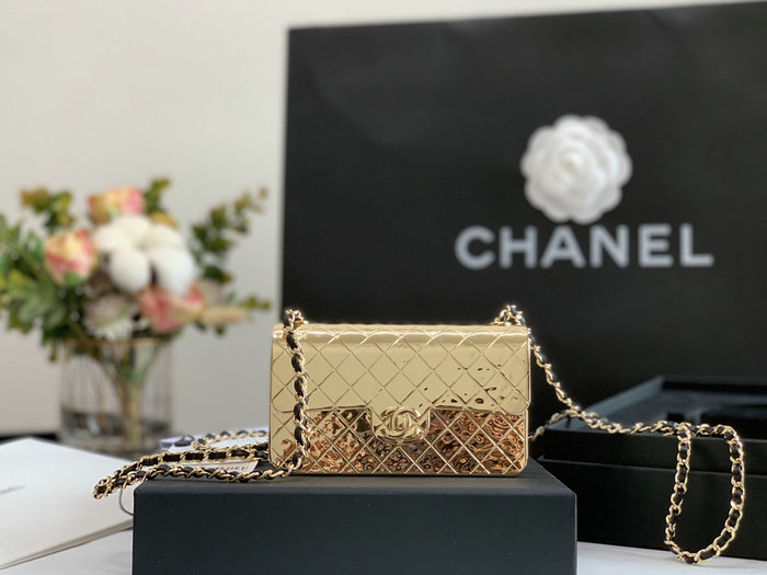 Mini Chanel Evening Bag Gold A99139