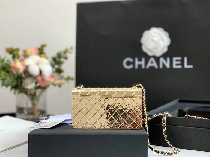 Mini Chanel Evening Bag Gold A99139