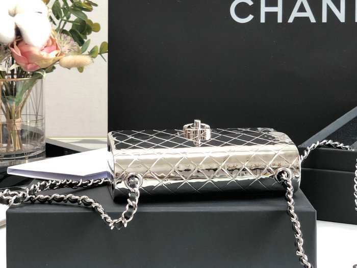 Mini Chanel Evening Bag Silver A99139