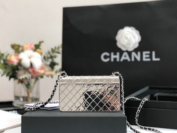 Mini Chanel Evening Bag Silver A99139