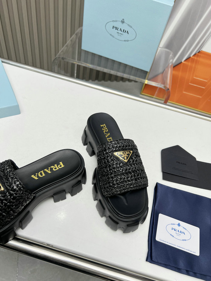 Prada Raffia Slides SNP073002