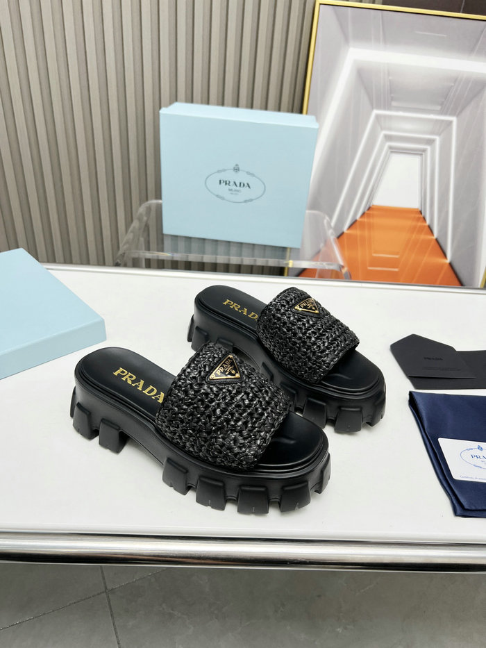 Prada Raffia Slides SNP073002