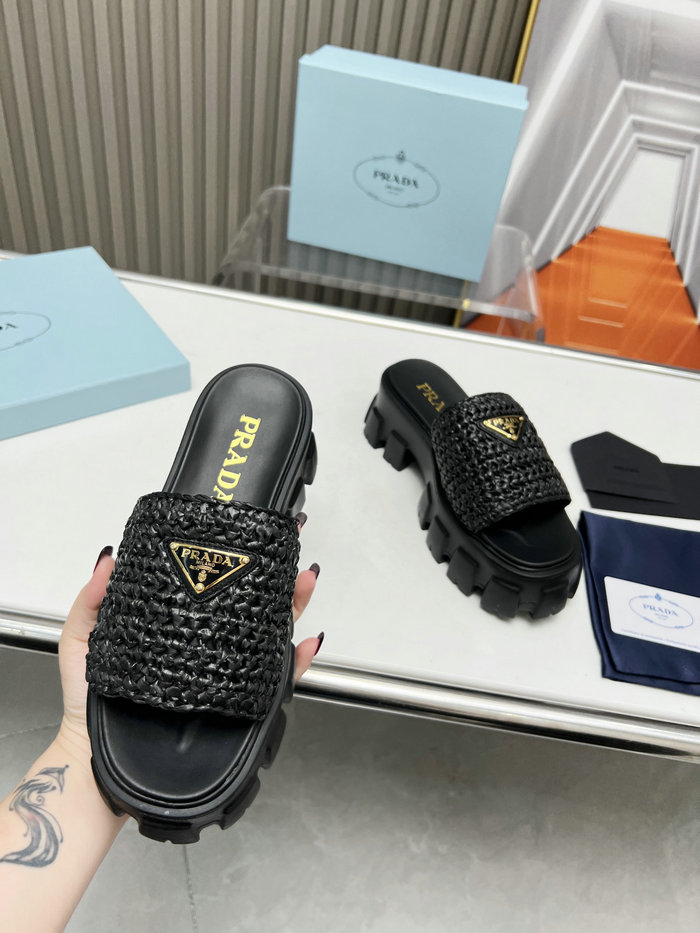 Prada Raffia Slides SNP073002