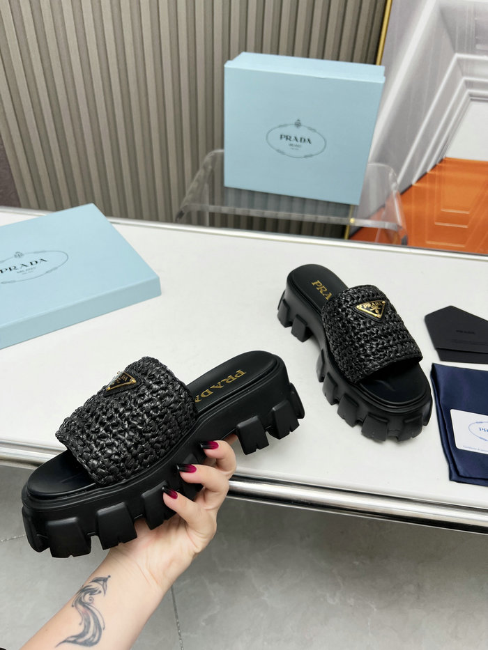 Prada Raffia Slides SNP073002