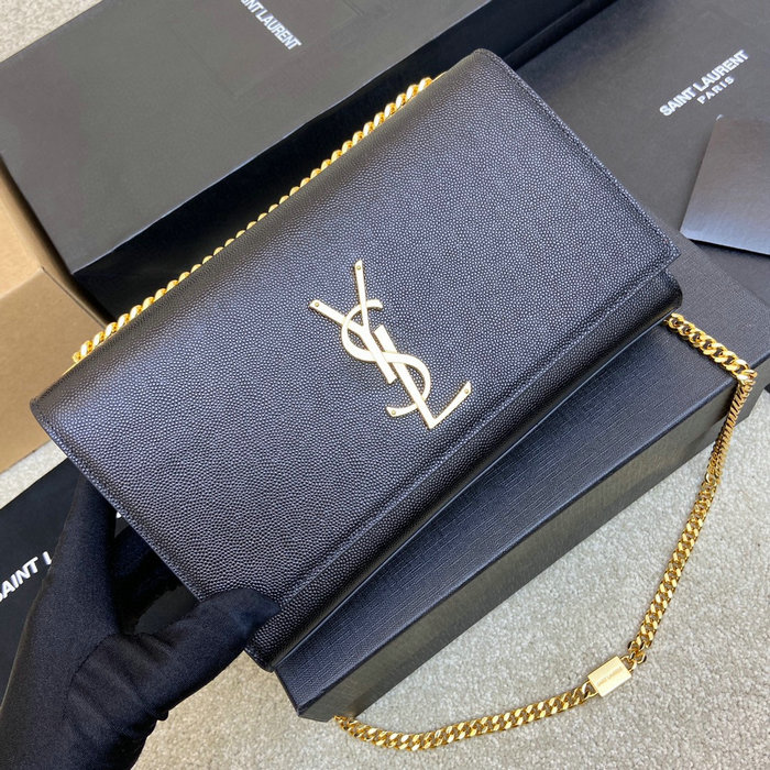 Saint Laurent Kate 24 Chain Bag Black with Gold 354021