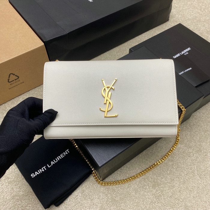 Saint Laurent Kate 24 Chain Bag White 354021