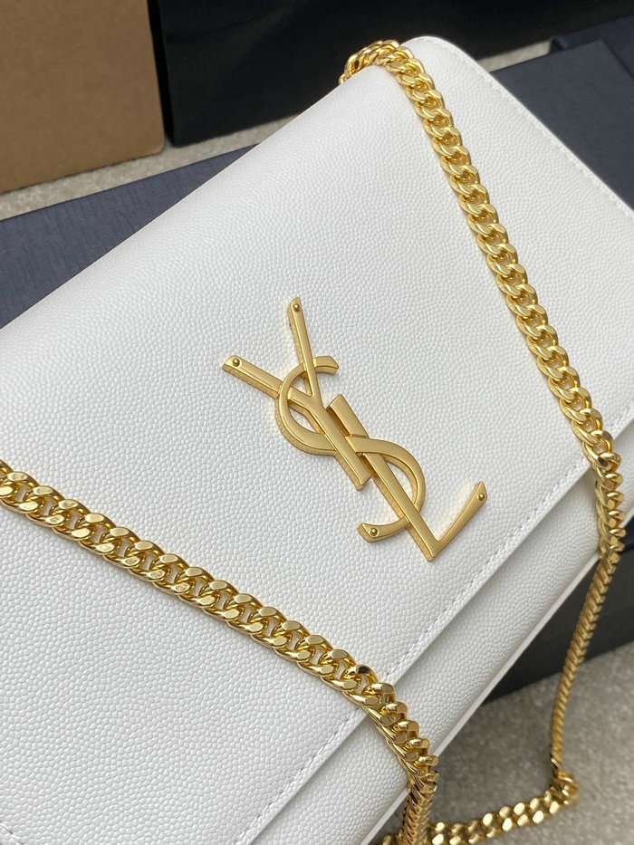 Saint Laurent Kate 24 Chain Bag White 354021