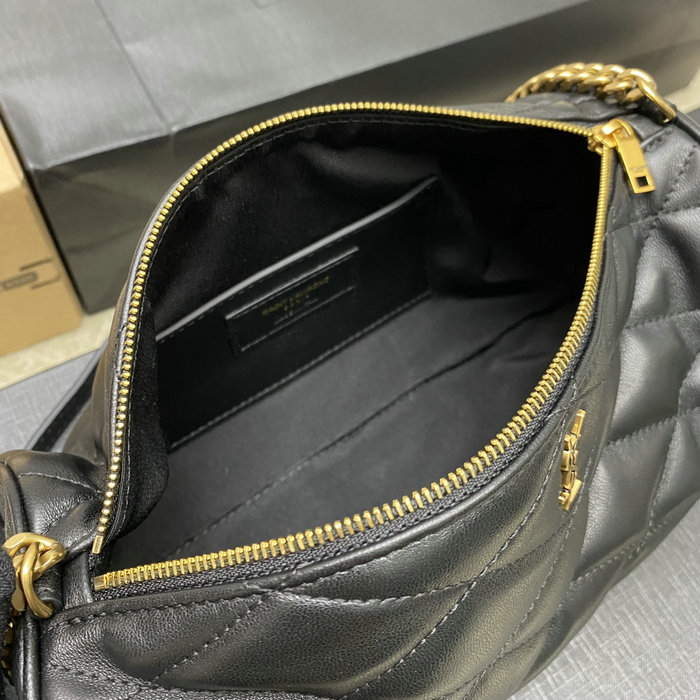 Saint Laurent Lambskin Sade Tube Bag Black 712706