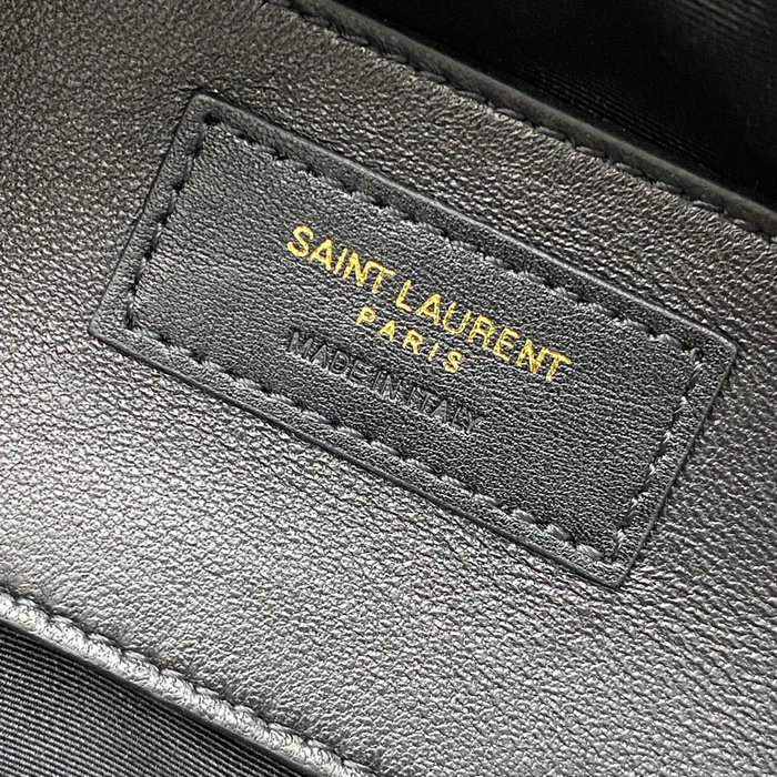 Saint Laurent Lambskin Sade Tube Bag Black 712706