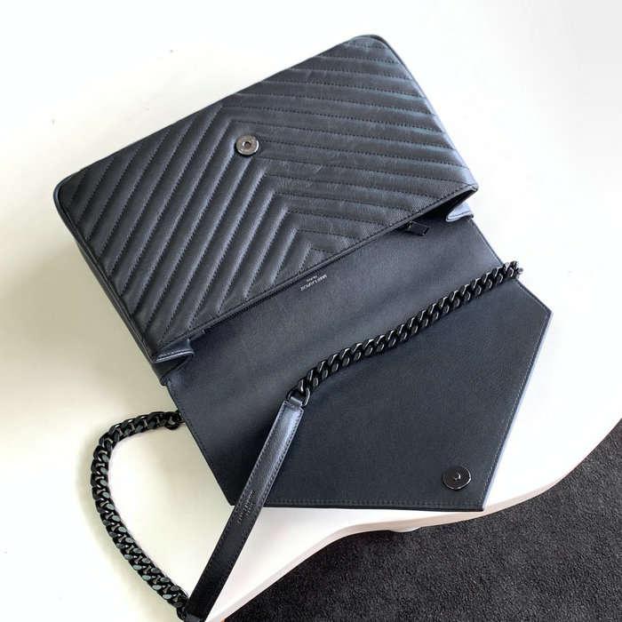 Saint Laurent Large Matelasse Leather Shoulder Bag Black 392738