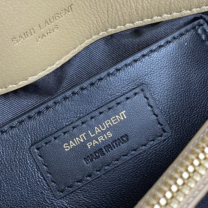 Saint Laurent Medium Matelasse Leather College Bag Beige 392737