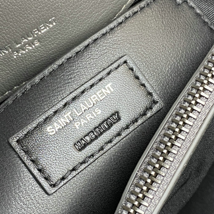 Saint Laurent Medium Matelasse Leather College Bag Grey 392737