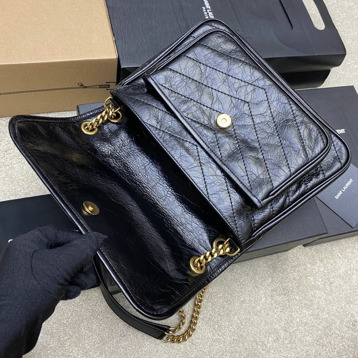 Saint Laurent Medium Niki Bag Black with Gold 633158
