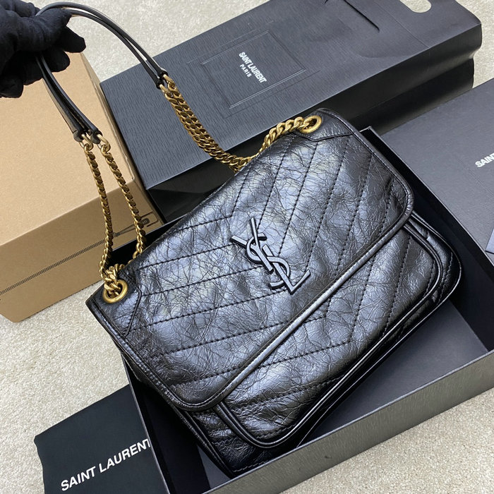 Saint Laurent Medium Niki Bag Black with Gold 633158