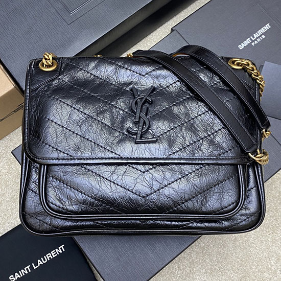 Saint Laurent Medium Niki Bag Black with Gold 633158