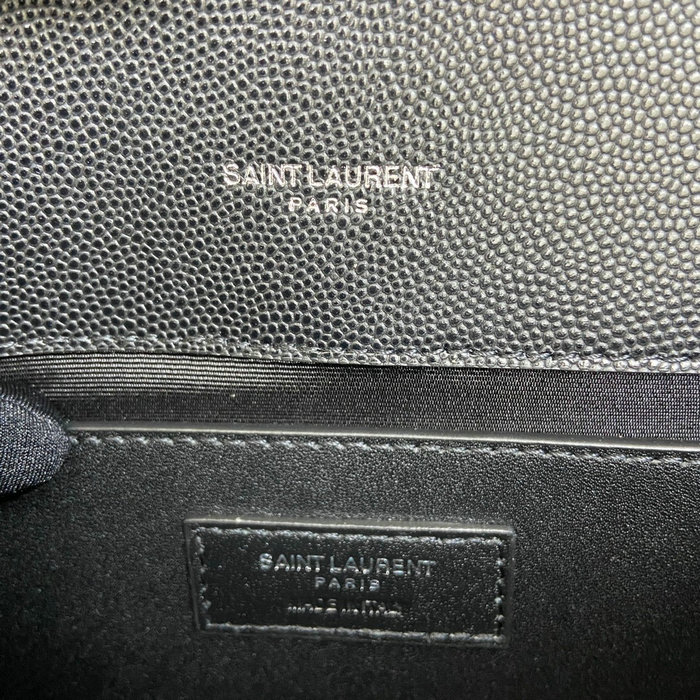 Saint Laurent Small Envelope Shoulder Bag Black with Silver 526286