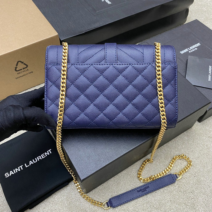 Saint Laurent Small Envelope Shoulder Bag Blue 526286