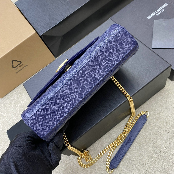 Saint Laurent Small Envelope Shoulder Bag Blue 526286