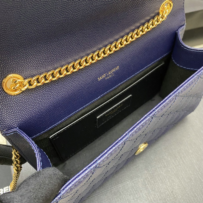 Saint Laurent Small Envelope Shoulder Bag Blue 526286