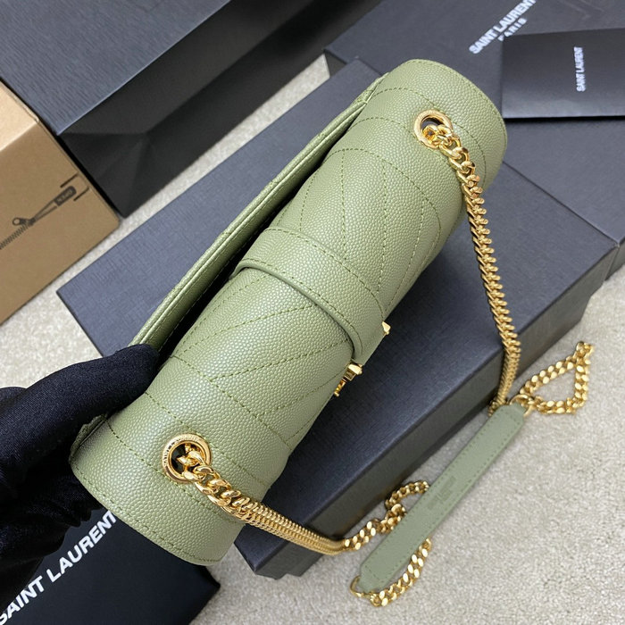Saint Laurent Small Envelope Shoulder Bag Green 526286