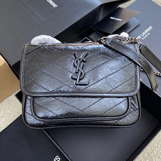 Saint Laurent Small Niki Bag Black with Silver 498892