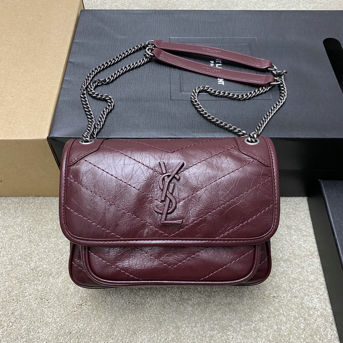 Saint Laurent Small Niki Bag Burgundy 498892