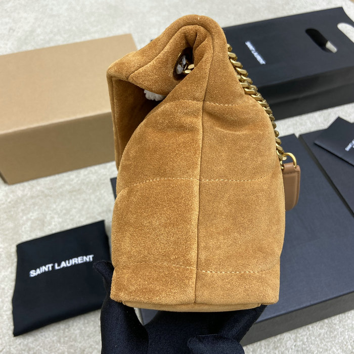 Saint Laurent Suede Small Loulou Shoulder Bag Camel 577476