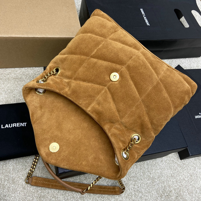 Saint Laurent Suede Small Loulou Shoulder Bag Camel 577476