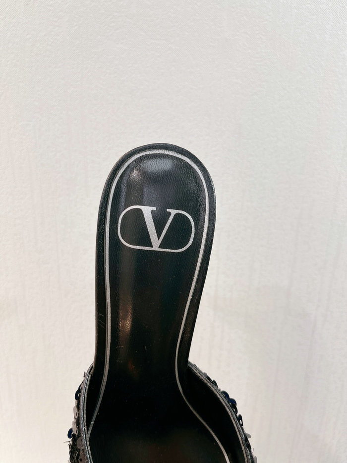 Valentino Sequins Pumps Black SNV073003