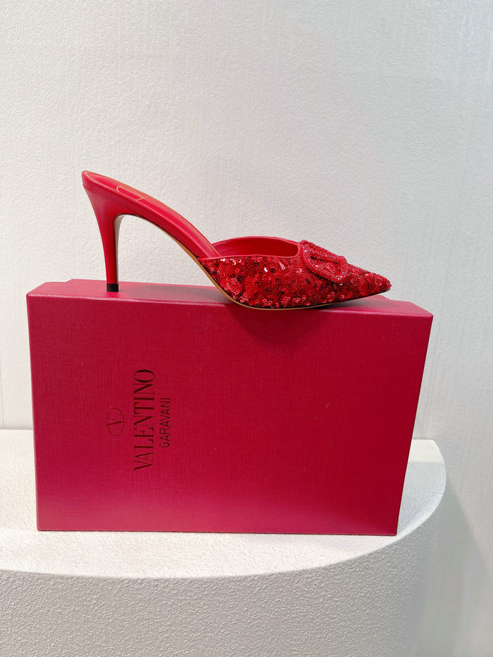 Valentino Sequins Pumps Red SNV073003