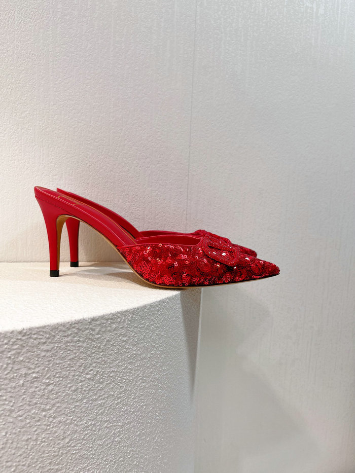 Valentino Sequins Pumps Red SNV073003