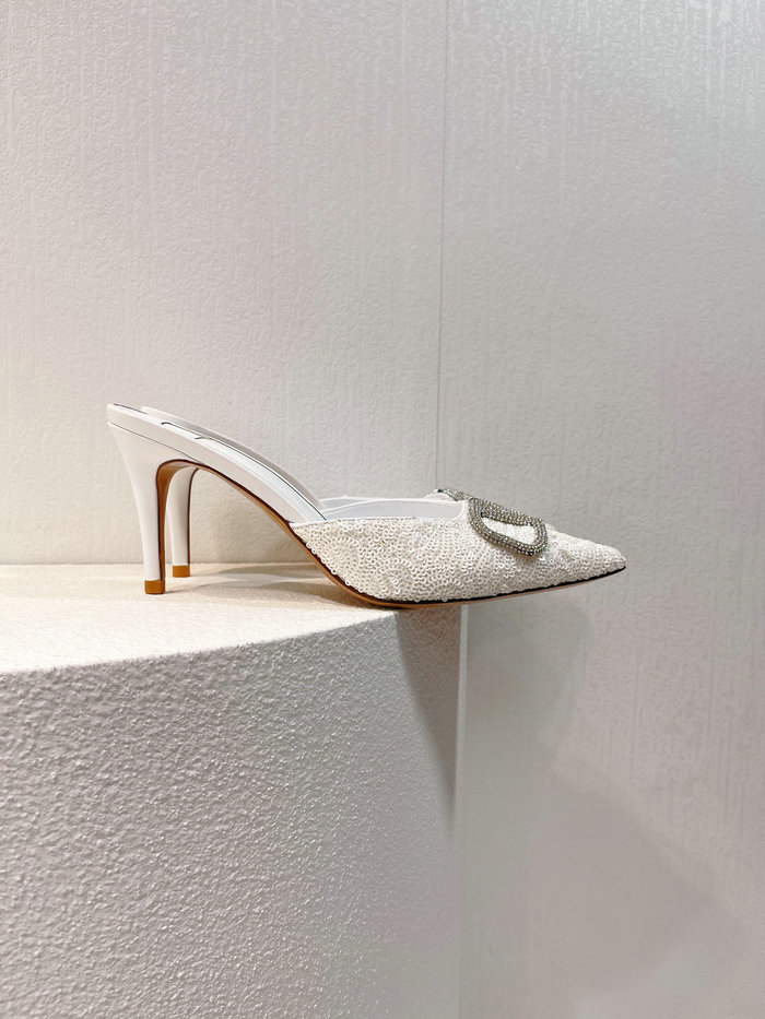 Valentino Sequins Pumps White SNV073003