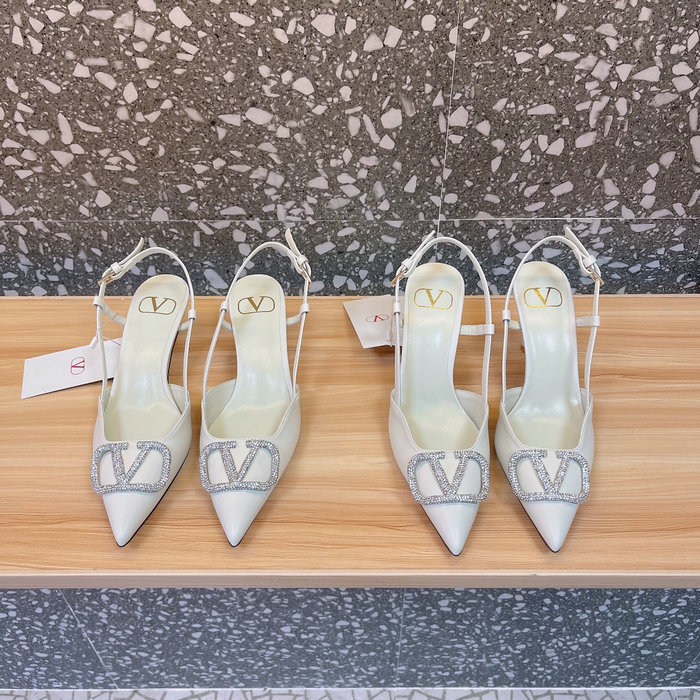 Valentino Slingback Pumps White SNV073005