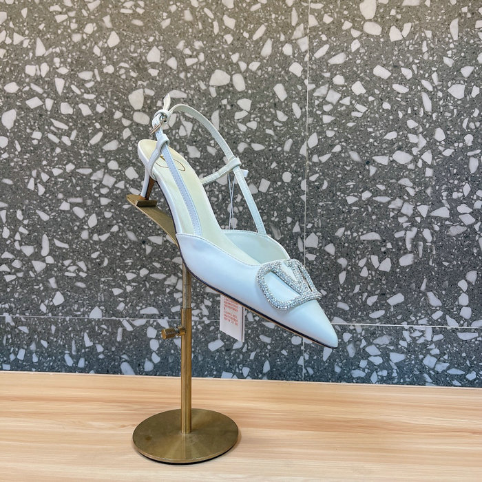 Valentino Slingback Pumps White SNV073005