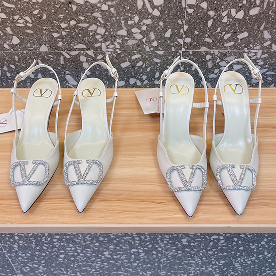 Valentino Slingback Pumps White SNV073005