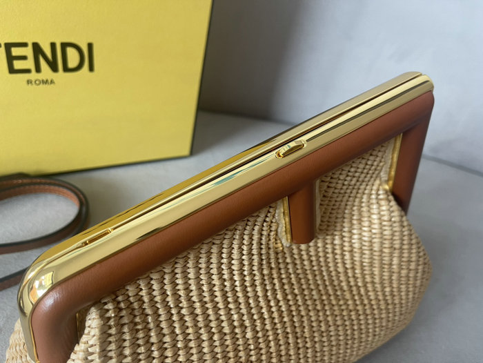 Fendi First Small Natural straw bag C129