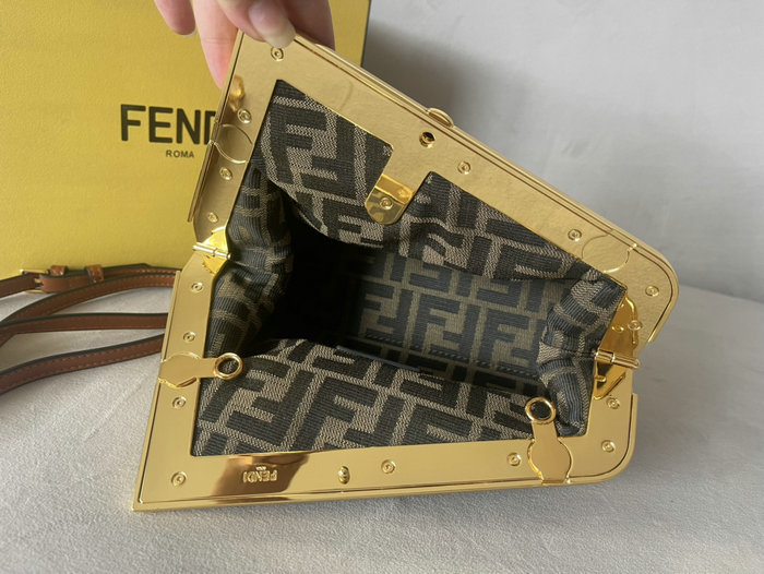 Fendi First Small Natural straw bag C129