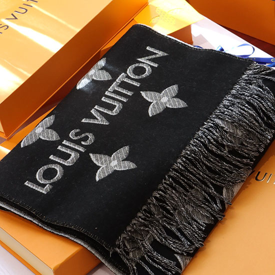 LV Essential Shine Scarf Black M78159