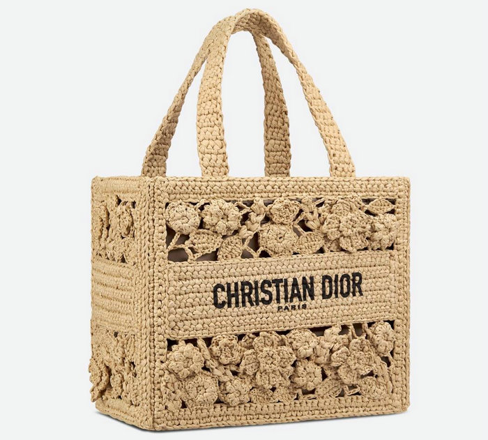 The Dior Book Tote In Raffia DM1276