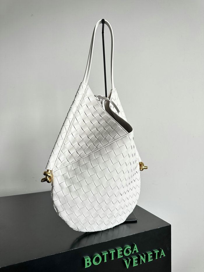 Bottega Veneta Medium Solstice Shoulder Bag White B740990