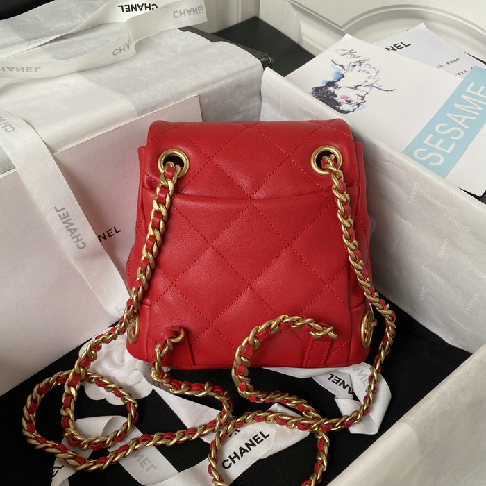 Chanel Calfskin Small Backpack Red AS4275