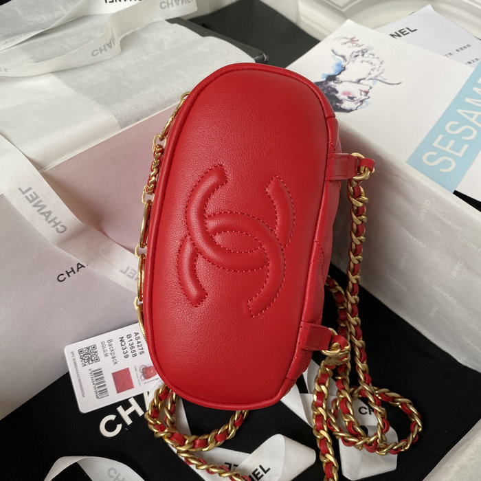 Chanel Calfskin Small Backpack Red AS4275