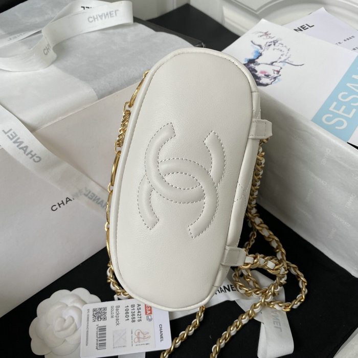 Chanel Calfskin Small Backpack White AS4275