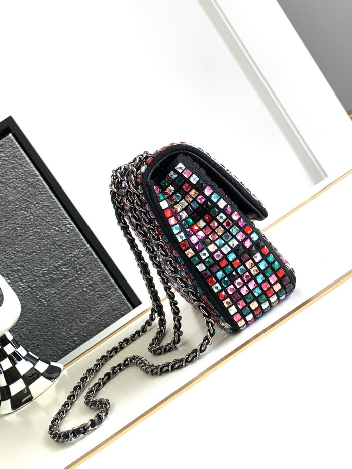 Chanel Small Flap Evening Bag With Crystal Multicolor AS23