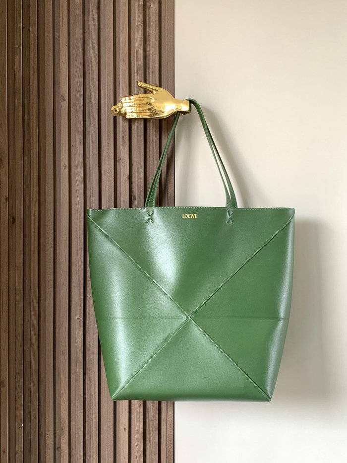 Loewe Large Puzzle Fold Tote Green L9033