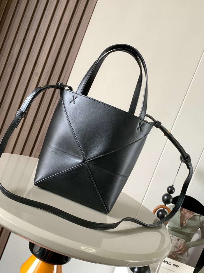 Loewe Mini Puzzle Fold Tote Black L9030