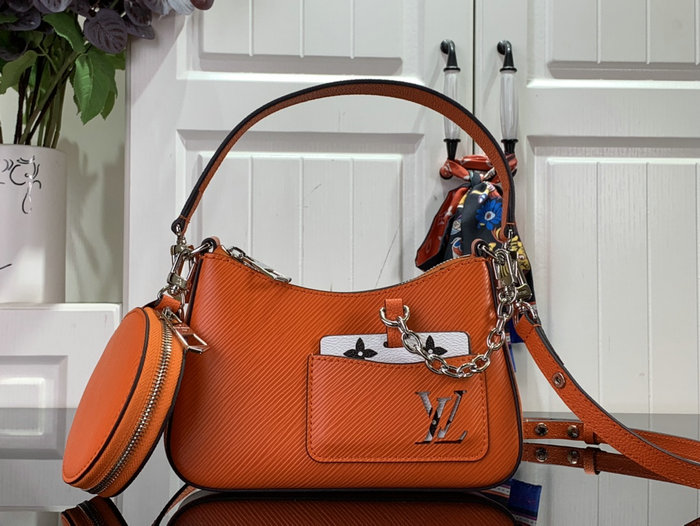 Louis Vuitton Epi Leather Marellini Bag Orange M20998